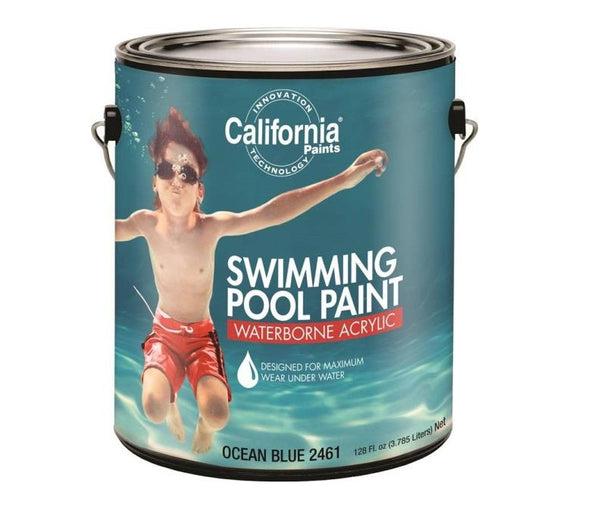 California Paints F24039-1 FixAll Waterborne Acrylic Swimming Pool Paint, 1 Gal, Blue
