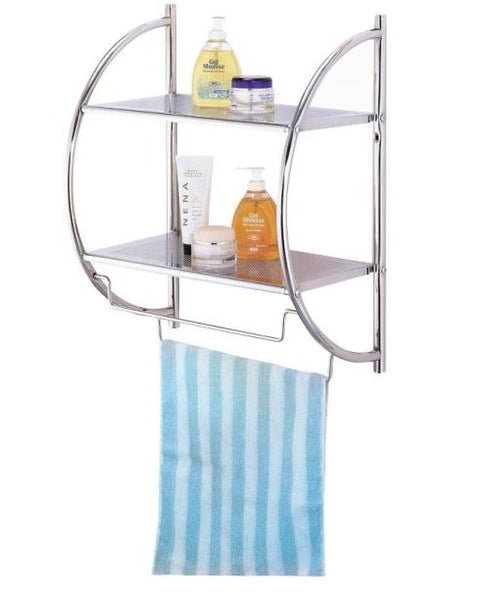 Simple Spaces Y19-CH Wall Rack, 2 Shelves, Chrome