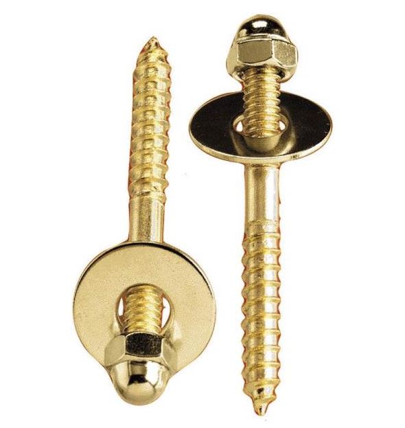 Plumb Pak PP835-151 Solid Brass Toilet Screw Set, 1/4-20" x 2-1/2"