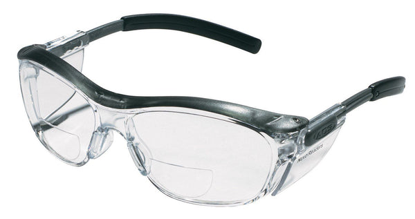 3M 91193-00002T Readers Safety Glasses, Black Frame, Clear Lens, +2.5