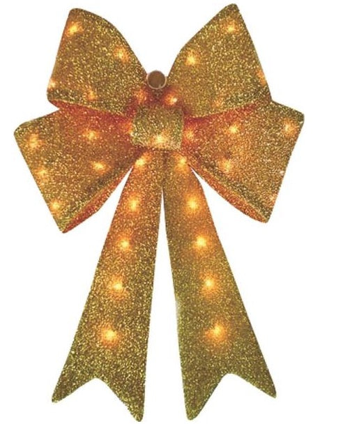 Holiday Basix T11(24)-35LG Golden Tinsel Bow, 24"