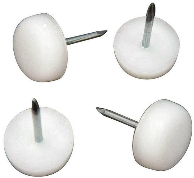 ProSource FE-S514-PS Plastic Nail-On Furniture Tack Glide 7/8", White, 4-Count
