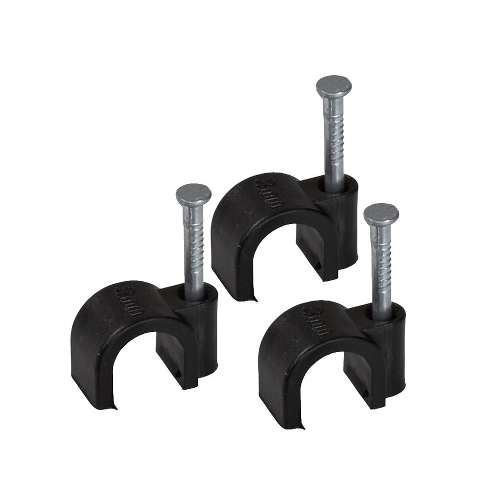 AmerTac VM1020NAB Zenith Nail In Coax Clips, Black