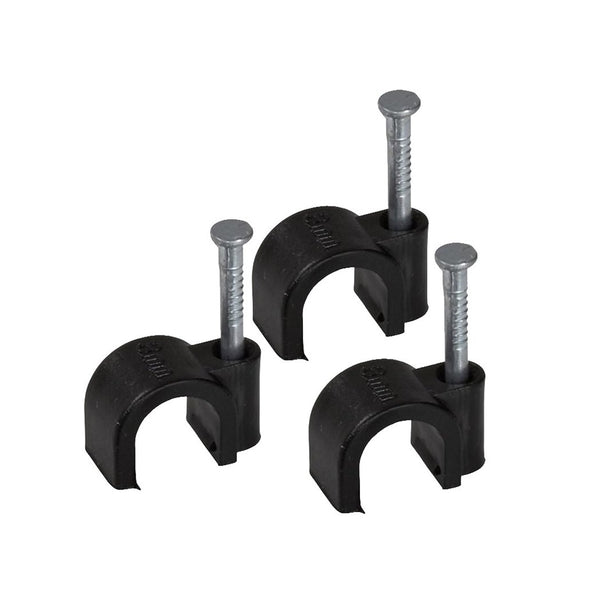 AmerTac VM1020NAB Zenith Nail In Coax Clips, Black