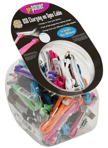GetPower Micro USB Flat Cables Display Bowl, 50 Piece, Assorted Color