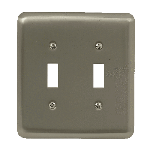 AmerTac 2TTPW Amerelle Continental 2 Toggle Wallplate, Pewter