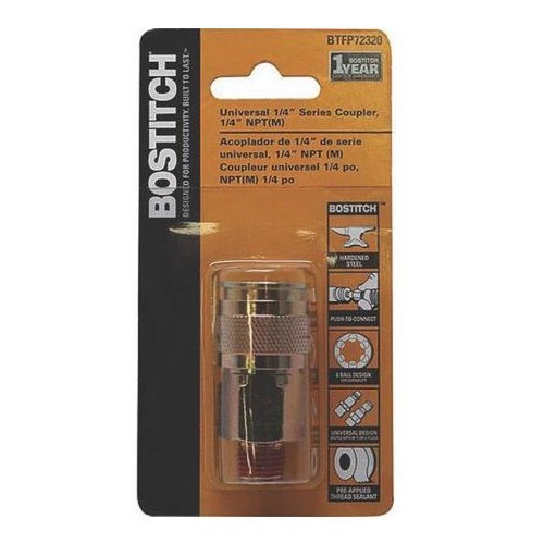 Bostitch BTFP72320 Push To Connect Hose Coupler, 1/4"