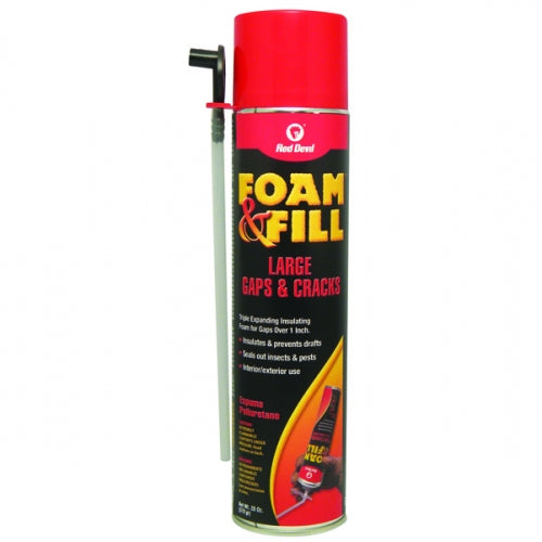 Red Devil 0912 Foam & Fill Triple Expanding Polyurethane Sealant, 20 Oz