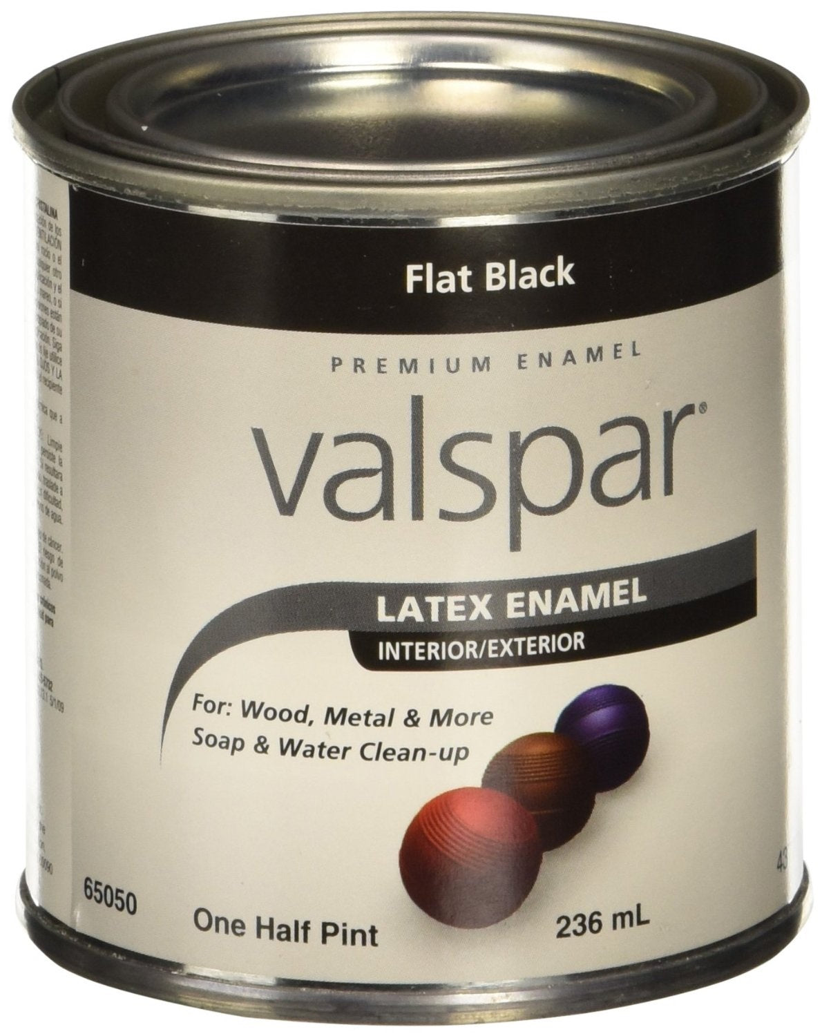 Valspar 65050 Premium Interior/Exterior Latex Enamel, 1/2 Pint