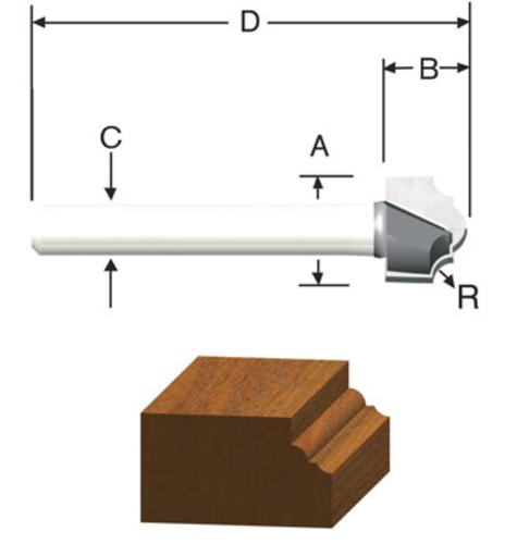 Bosch 23126 Router Bit 1/2'' Classical