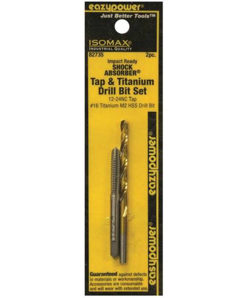 Eazypower 82735 Shock Absorber Tap & Titanium Drill Bit Set, 12-24NC, #16