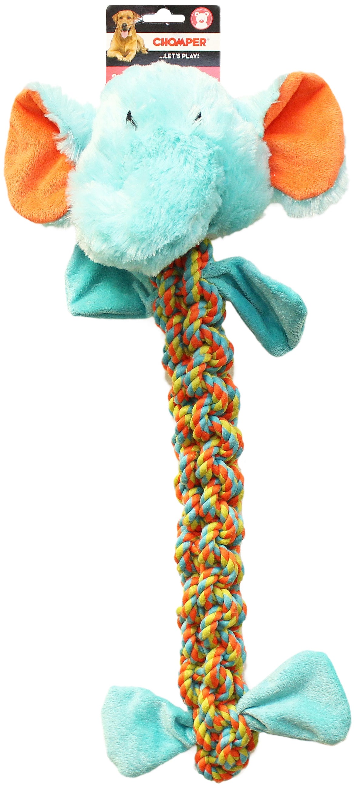 Chomper WB15634-L Rope Elephant Dog Toy, 22" L, Large