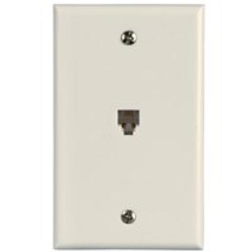 Zenith TW1001SW Single Telephone Wall Jack , 4.5"x2.75"x0.75", White