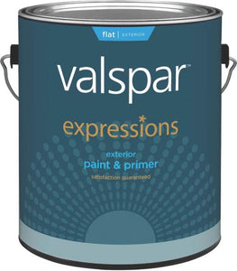 Valspar 17104 Expressions Exterior Latex Paint, Clear, Flat, 1 Gallon