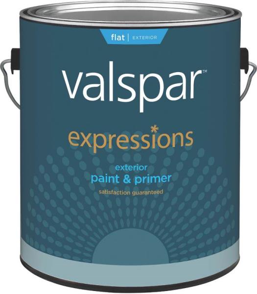 Valspar 17104 Expressions Exterior Latex Paint, Clear, Flat, 1 Gallon