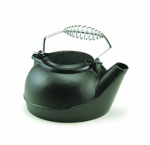 Vogelzang TK-02 Cast Iron Tea Kettle w/ Cool Touch Chrome Spring Handle, 3-Qt