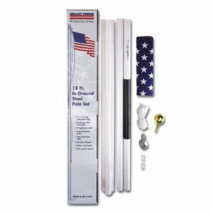 Valley Forge SFP18F-S Residential In-Ground Flag Pole Kit with US Flag, 18' Pole