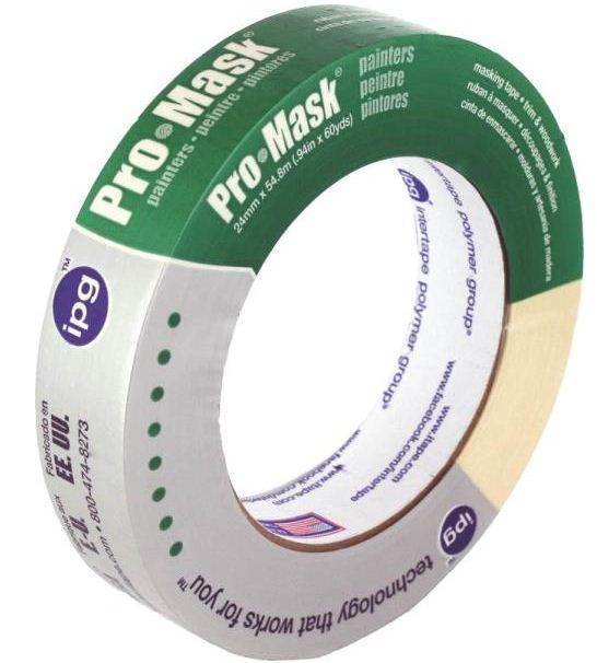 High-Temp Paper Masking Tape, 1 Wide, 60Yds Long