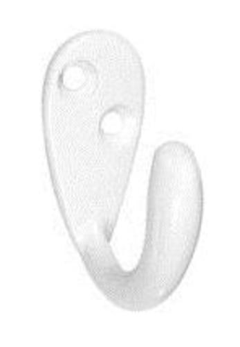 Stanley 806471 Basic Single Robe Hooks, White, 2"