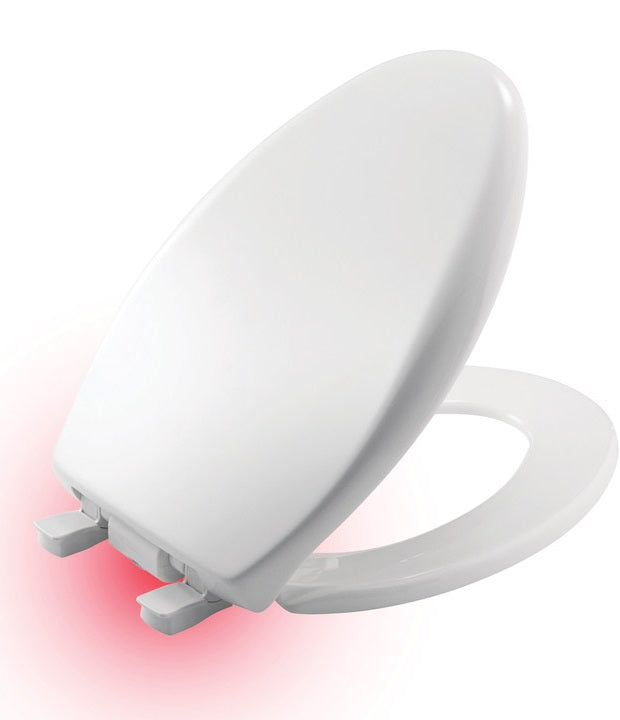 Mayfair 187SLNL-000 iLumaLight Plastic Toilet Seat with Cover, Elongated, White