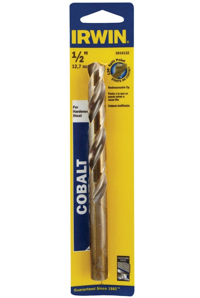 Irwin 3016132 Cobalt High Speed Drill Bit, 0.5" D