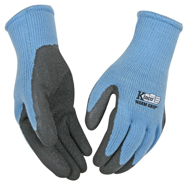 Kinco 1790W-L Warm Grip Women&#039;s Gloves, Large, Light Blue/Gray