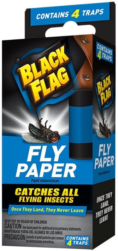 Black Flag HG-11016 Fly Paper Insect Trap, 4 Count