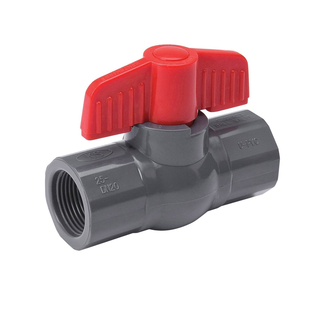 B & K 107-103 Ball Valve, PVC Body, 1/2 inch