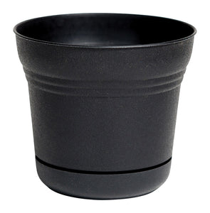 Bloem SP1000 Saturn Flower Pot, Plastic, Black, 8.5" x 9.75"