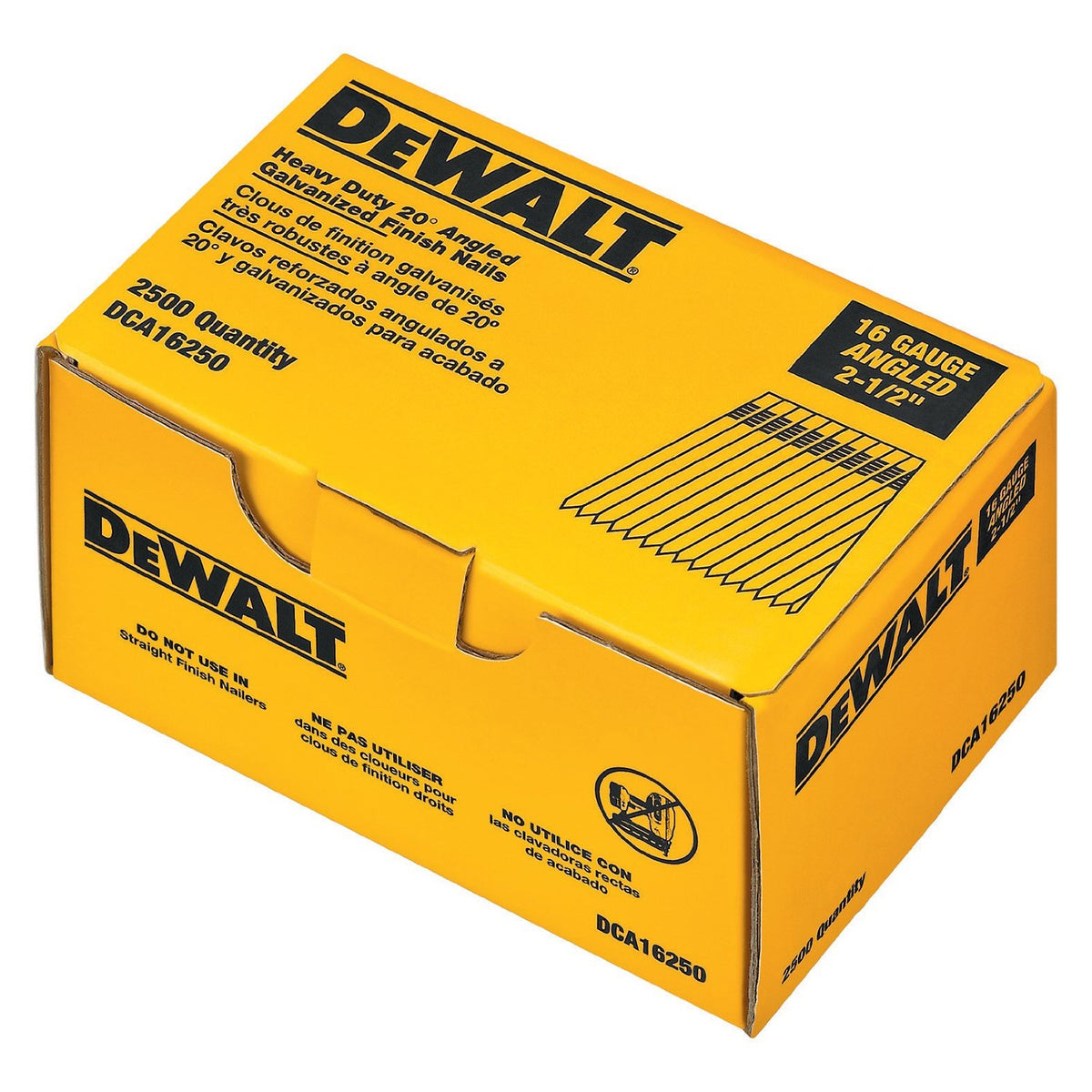 Dewalt DCA16250 Stick Finishing Nail 2.5", Galvanized