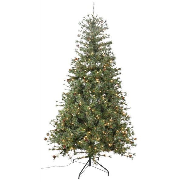 Santas Forest 27436 Prelit Tamarack Christmas Tree, Clear, 3 ft