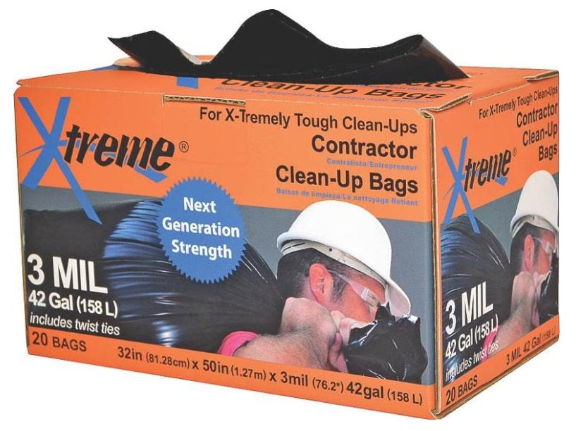 Xtreme INV-50-20CB-I Contractor Clean-Up Bag, 42 Gallon