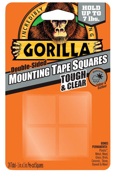 Gorilla 6067202 Mounting Tape Squares, Clear
