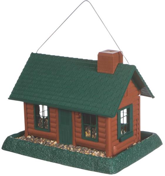 North States 9063 Large Log Cabin Birdfeeder, 8 Lbs Capacity