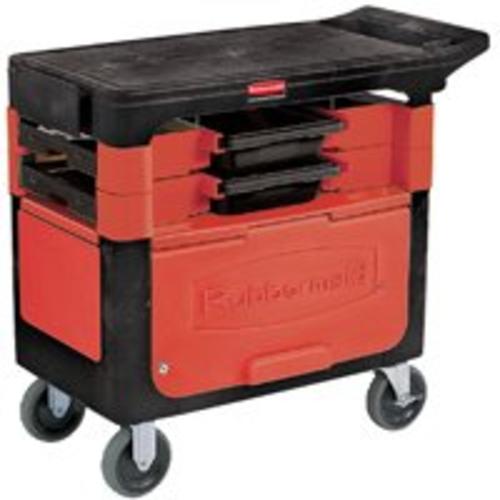 Rubbermaid FG618088BLA Trades Cart w/ Cabinet, 330Lbs