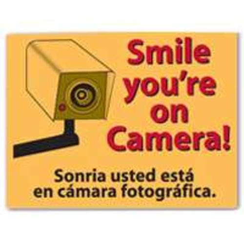 Centurion SIGN SMILE Smile You're On Camera Sign, 9" x 12"