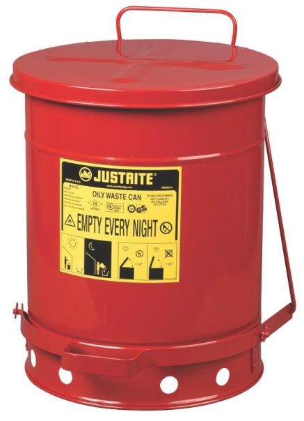 Justrite 09300 Oily Waste Can, 10 Gallon