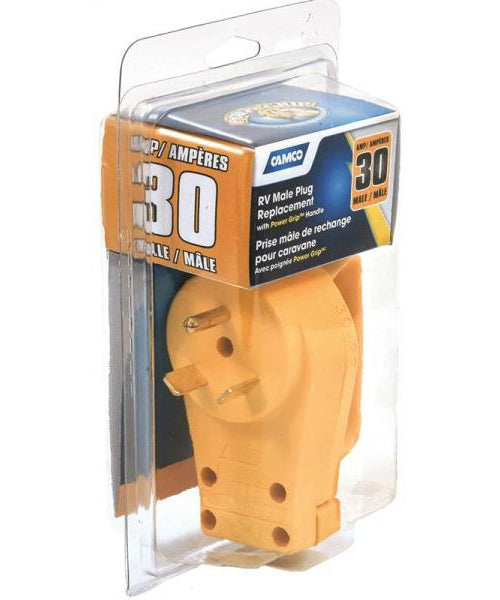 Camco 55243 Male Replacement Plug, Yellow, 125 Volts