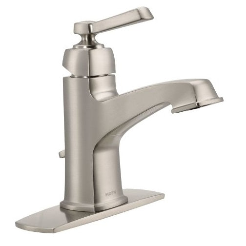 Moen WS84805SRN Boardwalk Single Handle Lavatory Faucet, 4", Brushed Nickel