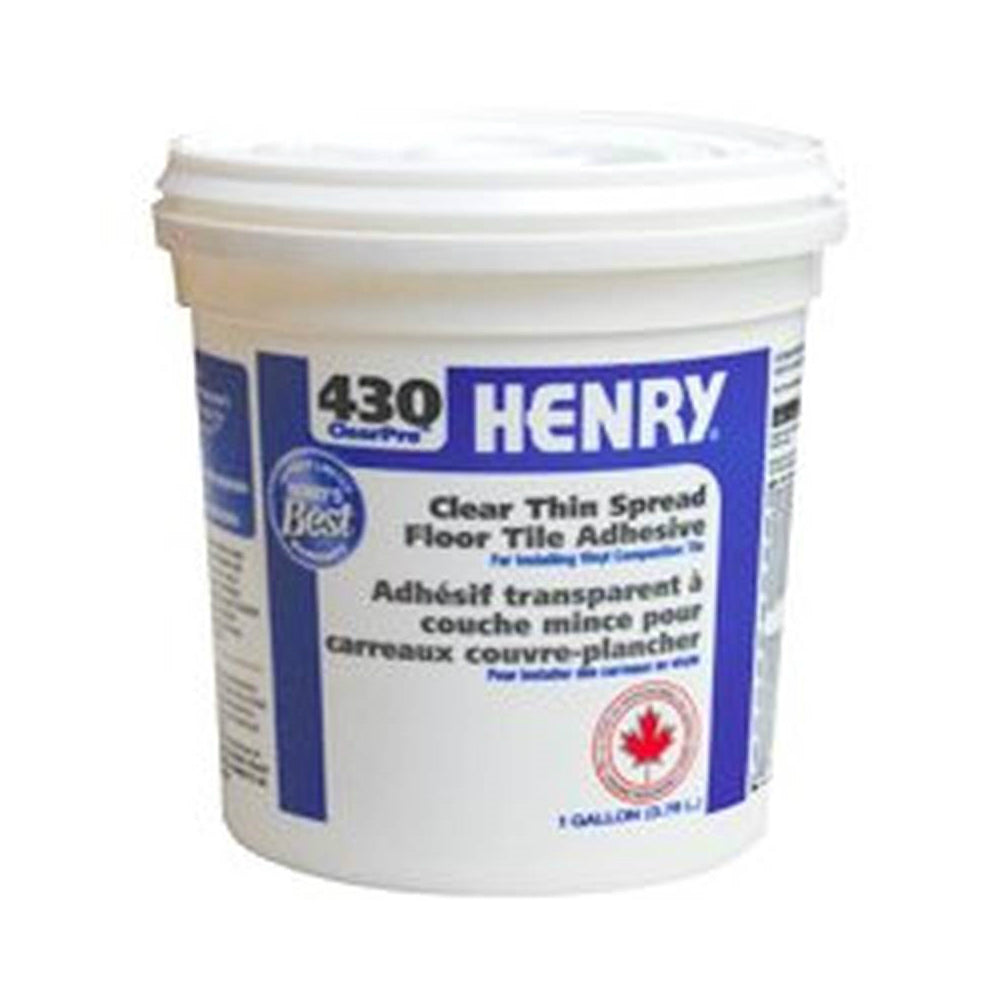 Henry 12337 430 ClearPro Thin Spread Floor Tile Adhesive, 3.78L