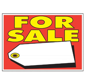 Hy-Ko 22103 For Sale Sign, Plastic, Yellow