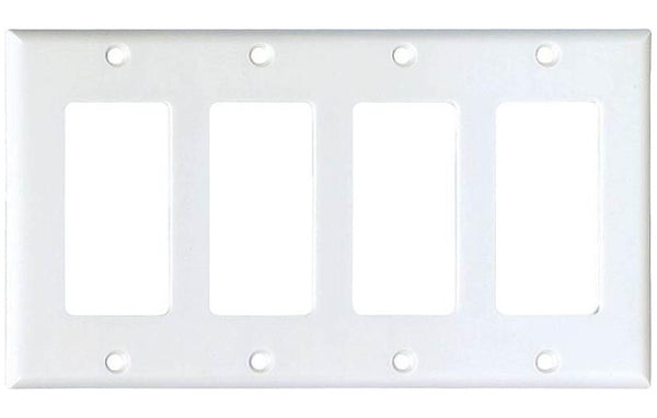 Leviton 2164W-BOX 4-Gang Decorative Wallplate, White