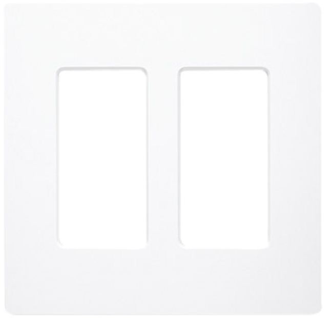 Lutron Electronics CW-2-WH Designer Wall Plate, 2Gang, White