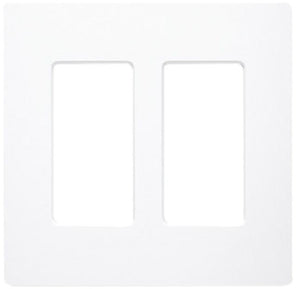 Lutron Electronics CW-2-WH Designer Wall Plate, 2Gang, White