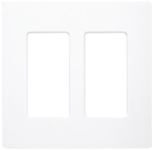 Lutron Electronics CW-2-WH Designer Wall Plate, 2Gang, White
