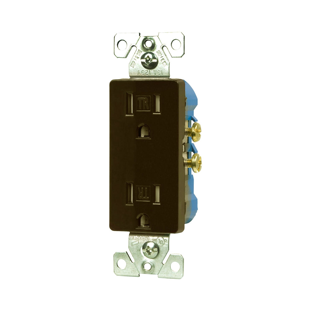Cooper Wiring TR1107RB-SP-L Designer Duplex Receptacle, Oil Rubbed Bronze