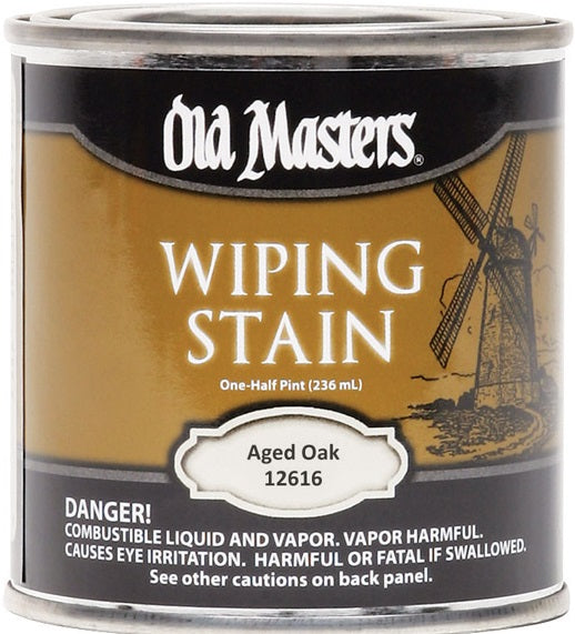 Old Masters 12616 Semi-Transparent Oil-Based Wiping Stain, Aged Oak, 0.5 Pint
