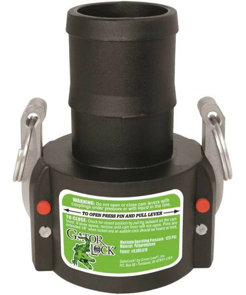 Green Leaf GLP 200 C Female Cam Lever Locking Hose Coupling, Polypropylene, 2"