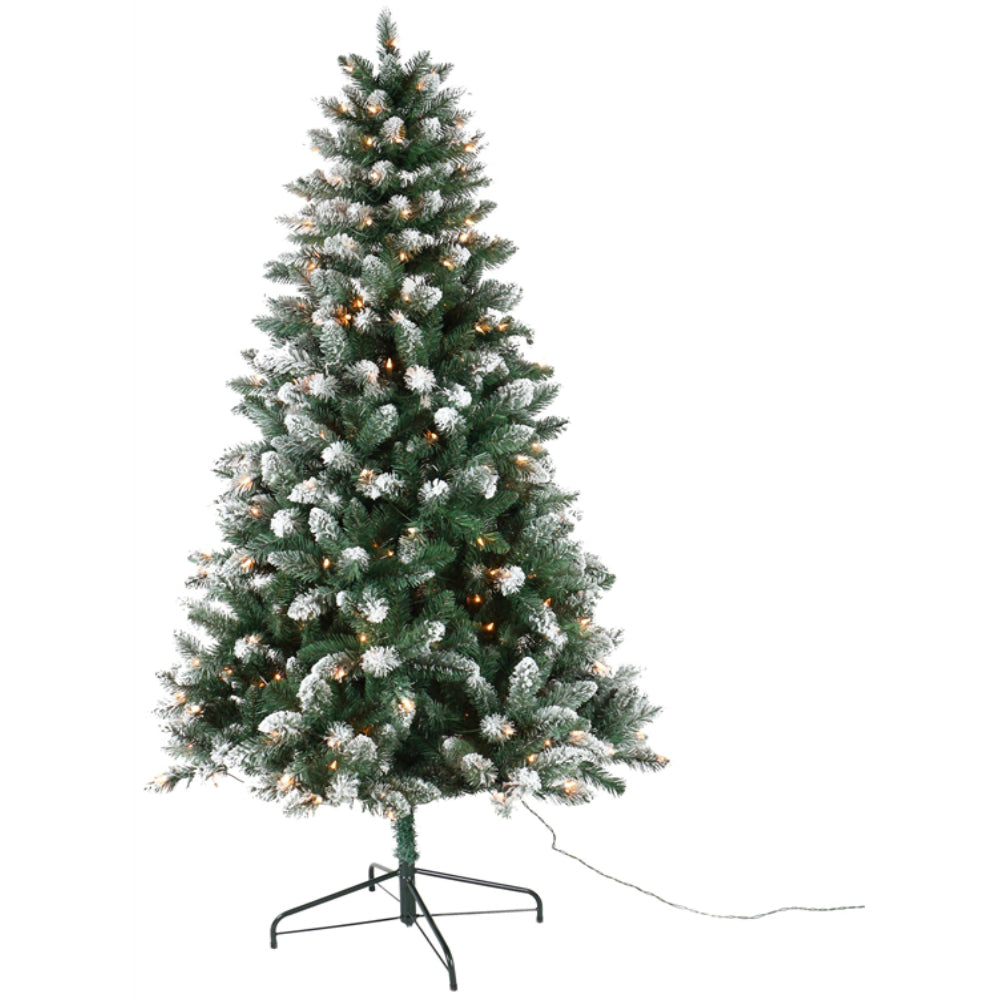 Santas Forest 27470 Prelit Tamarack Christmas Tree, Clear, 7 ft