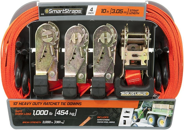 SmartStraps 149 Ratchet Strap, Orange, 10&#039; L, 1000 Lb